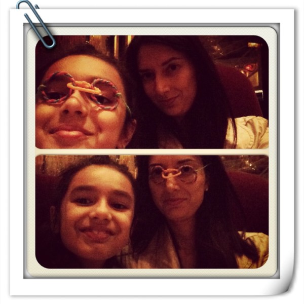 I made the coolest glasses out of Wiki Sticks while we had dinner at Grand Lux Cafe. Doesn't my mom look awesome?