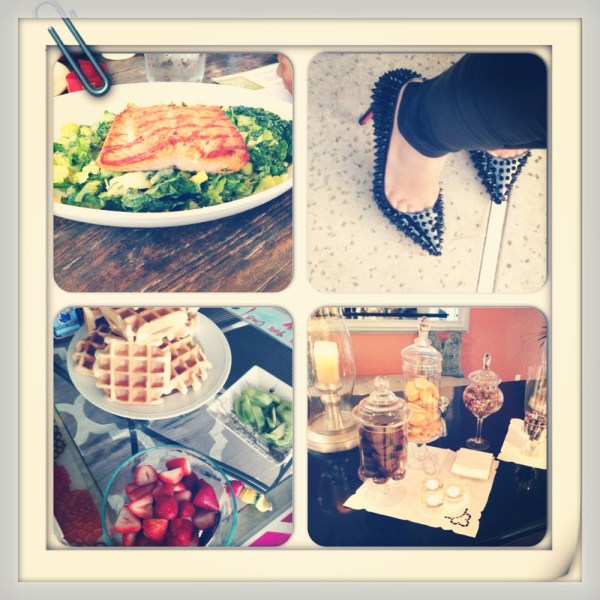 Weekend pictures: Another great meal at True Food Kitchen, A  friend's extraordinary shoes, a whole lot of dessert, homemade waffles.