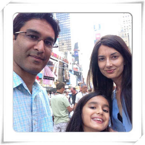 Family pic outside on Broadway, outside of "Annie." Highly recommend this musical!