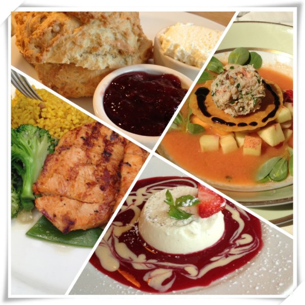 Scones @ Le Pain Quotidien (London), Crab Salad at Laduree (Paris), Panna Cotta at Del Papa (Paris), Salmon at Sofra (London)