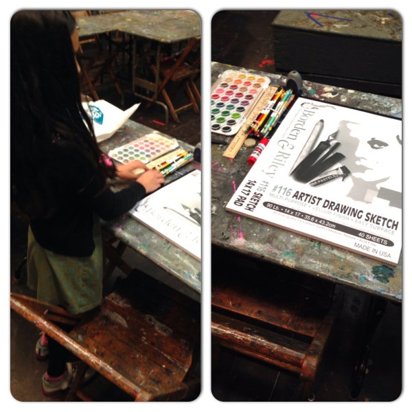 Love the Type-A-ness of her art supplies. Parallel and perpendicular. That's the only way.